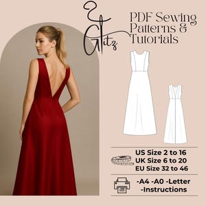 backless wedding dress pattern Pattern: Wedding Dress with Sleeves main image 0
