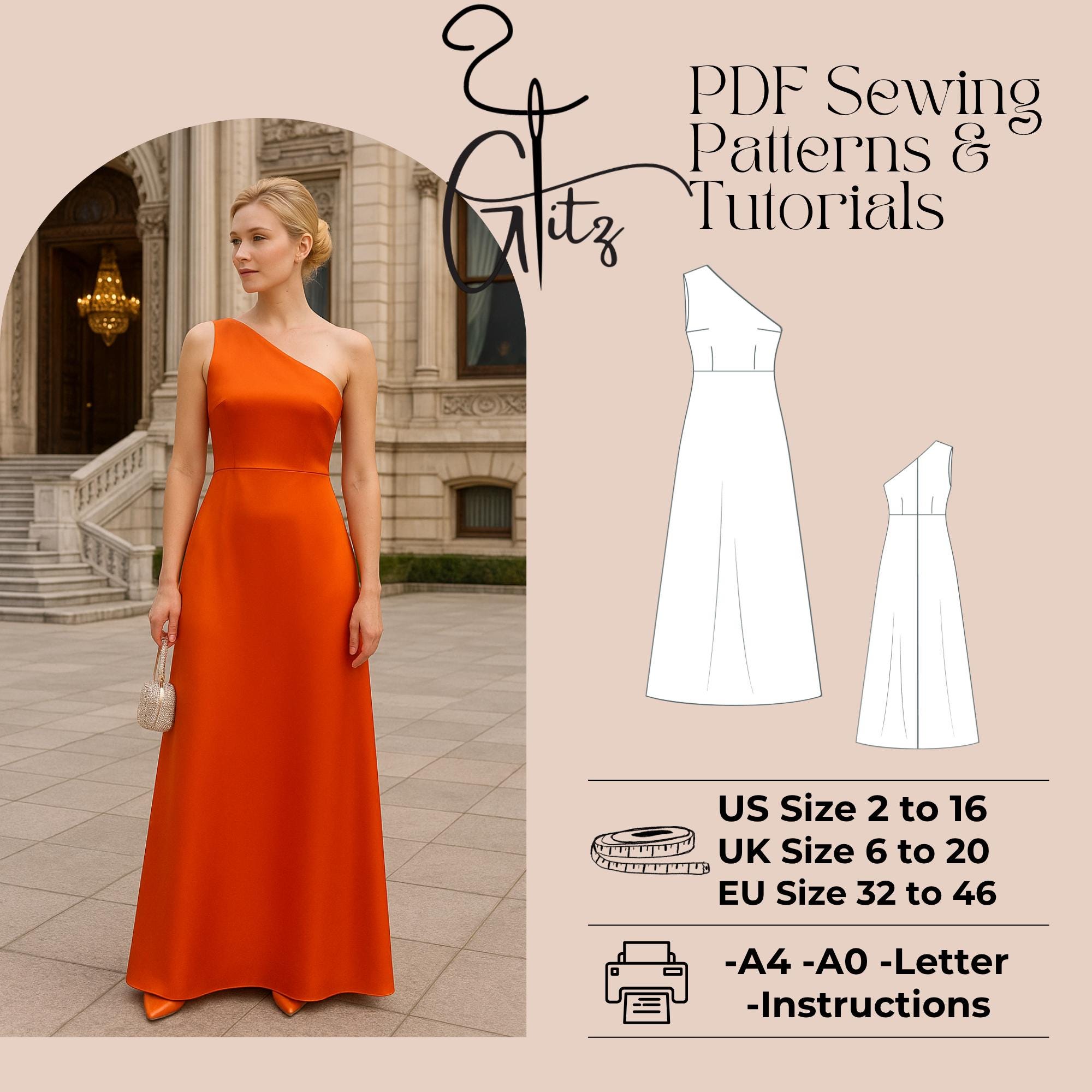 one shoulder evening dress pattern Sequin Floral One Shoulder Column Dress with Side Cascade missy / 10 / neutral-pattern main image 1