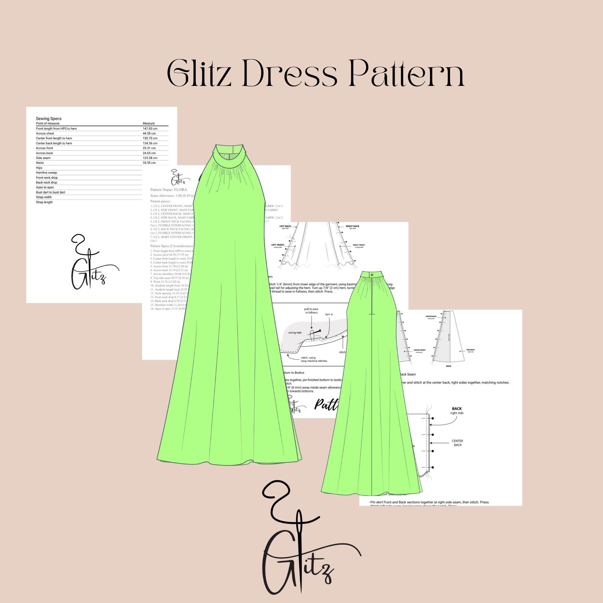 Halter Neck Maxi Dress Sewing Pattern PDF, Flowy Summer Dress Pattern,  Ruched Neck Dress, Vacation Dress XS-5XL - Etsy
