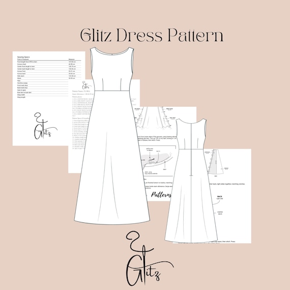 A-line Satin Evening Dress Sewing Pattern (PDF) - Etsy A-line Satin Evening Dress Sewing Pattern (PDF) - Etsy