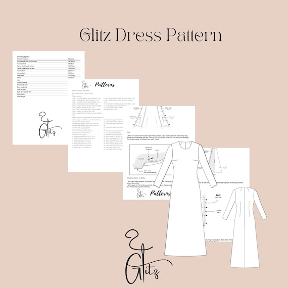 A-line Long Sleeve Dress Sewing Pattern (PDF) - Etsy