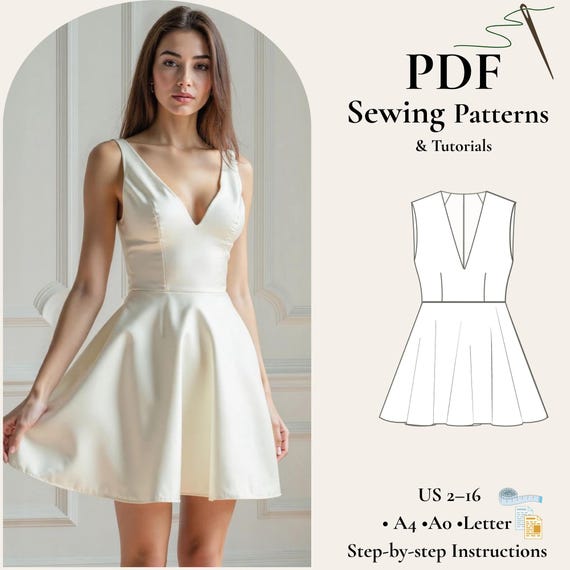 Buy V Neck Mini Dress Sewing Pattern PDF, Fit and Flare Dress Pattern, Cocktail Dress Pattern, Flared Skirt Dress, Women XS-5XL Online in India - Etsy Buy V Neck Mini Dress Sewing Pattern PDF, Fit and Flare Dress Pattern, Cocktail Dress Pattern, Flared Skirt Dress, Women XS-5XL Online in India - Etsy