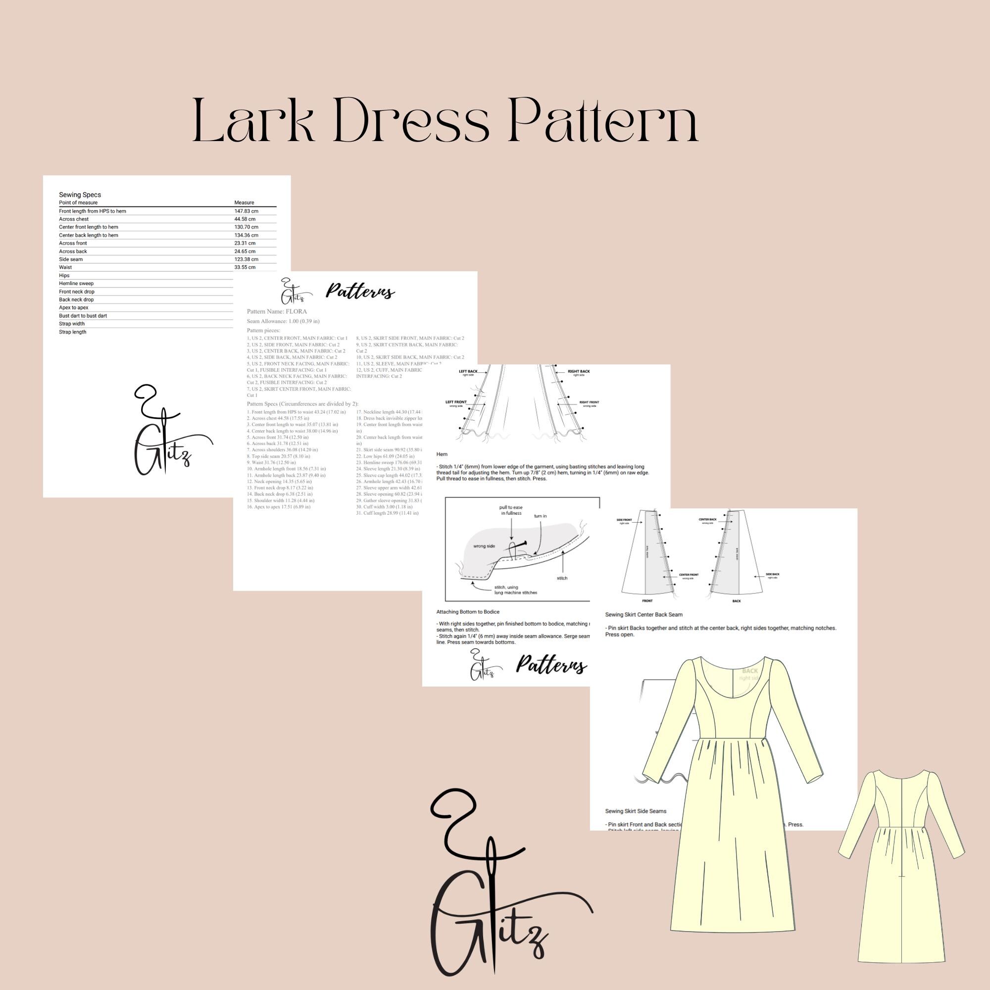 ミディコテージコアドレスの縫製パターン ビクトリアンドレス PDF