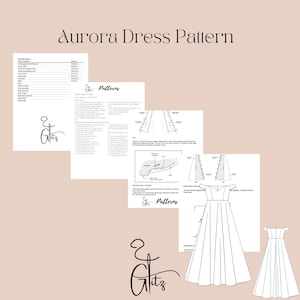 Aurora off Shoulder Gown Sewing Pattern, Bridesmaid & Cocktail Dress ...