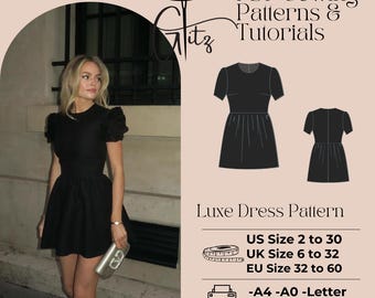 Mini Summer Dress Sewing Pattern (PDF) US 2-30 / EU 32-60