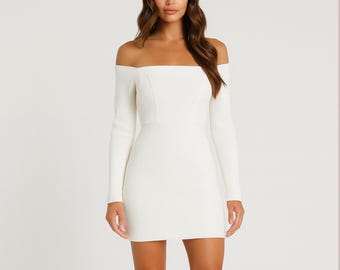 Off Shoulder Mini Dress Sewing Pattern (PDF Pattern, XS-5XL)