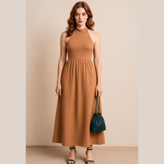drawstring halter dress pattern Neck Linen Summer Sewing (PDF Pattern) Fuchsiak