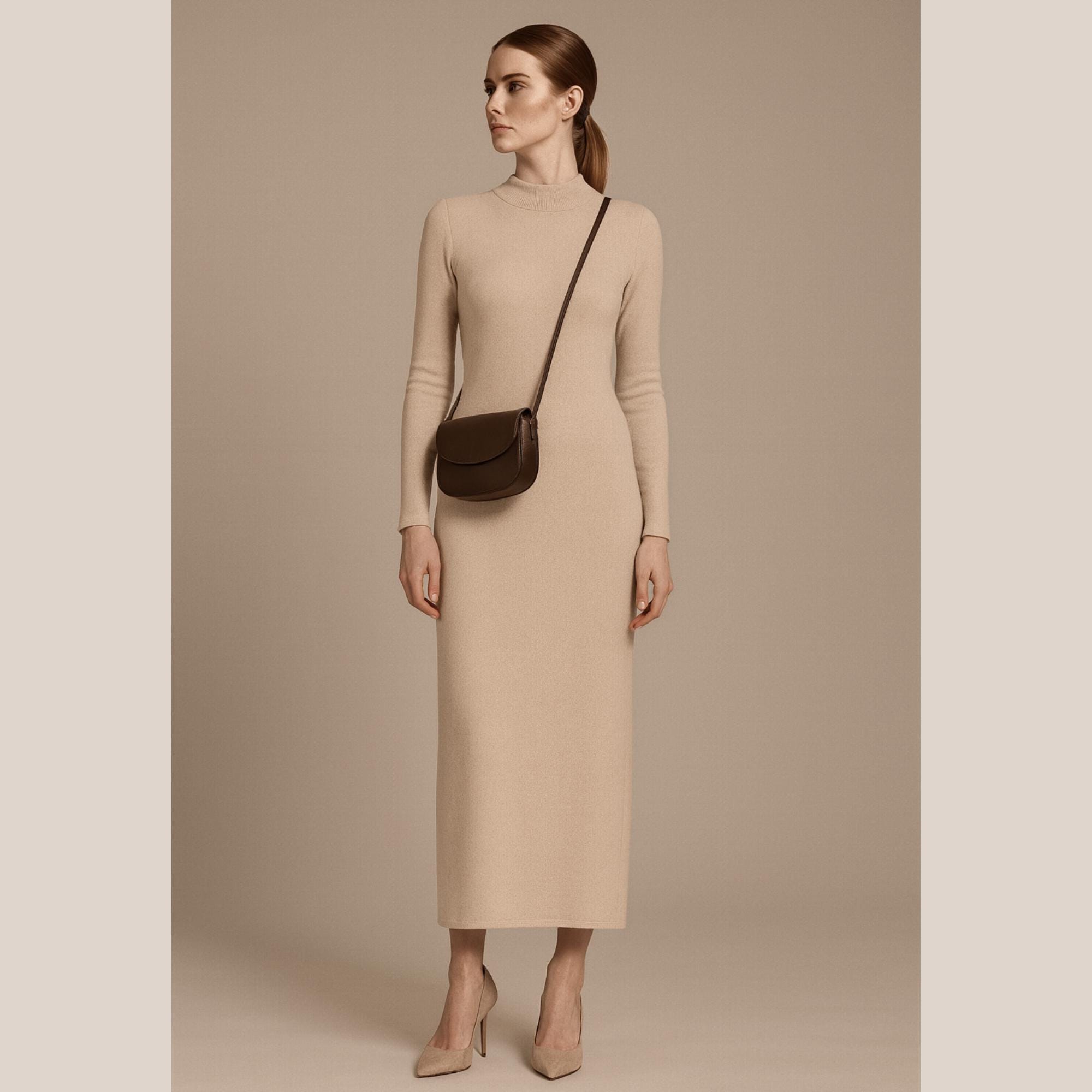 long sleeve bodycon dress sewing pattern Turtleneck Dress Sewing Pattern