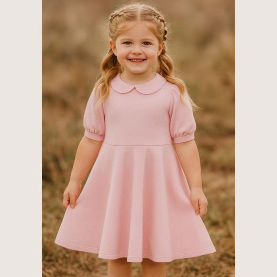 chinese dress ladies Peter Pan Collar Children's Birthday Party Dress with Bows Kid Flower Girl Dresses with Imitation Pearls, White / 150 cm main image 1
