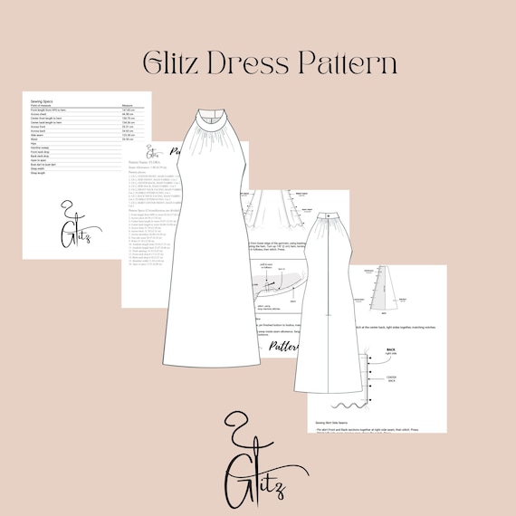 Halter Neck A-line Dress Sewing Pattern (PDF) - Etsy Canada