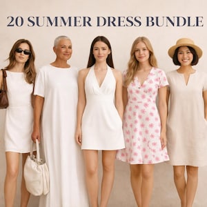 20 Summer Dress Sewing Patterns Bundle, Women Linen Maxi Mini (Instant Download)