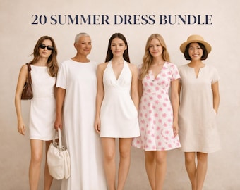 20 Summer Dress Sewing Patterns Bundle, Women Linen Maxi Mini (Instant Download)