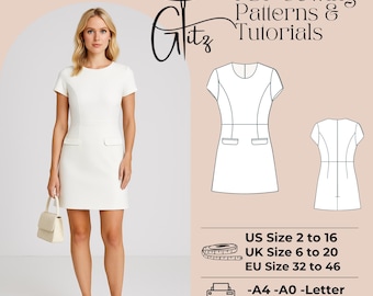Schnittmuster Minikleid A-Linie: Wedding, Cocktail (PDF Pattern)