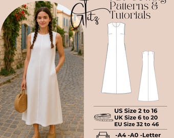 sachin and babi light blue dress Empire Waist Mini Dress Sewing Pattern (PDF Pattern) main image 0