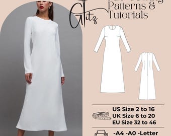 slim fit dress slacks RONI Long Sleeve Fit and Flare Dress in Printed Silk Chiffon – Santorelli main image 0