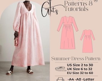 Flared Mini Shirt Dress Sewing Pattern (pdf Pattern, US 2-30 / EU 32-60 /  XS-5XL Sizes) - Etsy