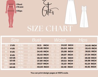 maxi dress size guide Galia V-neck Maxi Dress Size Chart Anatomie