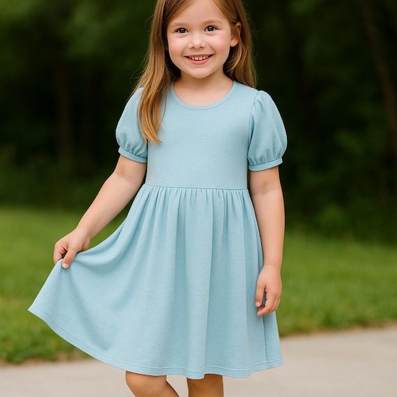 Girls' Puff Sleeve Midi Dress Sewing Pattern (PDF) - Etsy