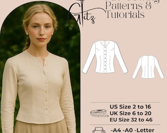 Cottagecore Long Sleeve Shirt Sewing Pattern (PDF)