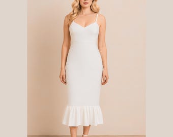 Strap Neck Midi Dress Sewing Pattern (Sizes XS-5XL) (PDF Pattern)