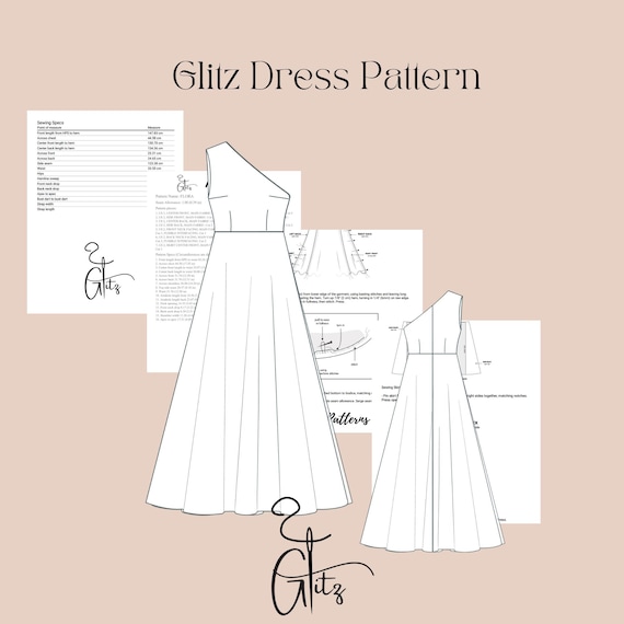 One Shoulder Dress Sewing Pattern: Prom, Bridesmaid, Bridal (PDF Pattern) -  Etsy UK