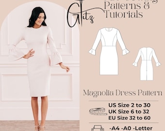 long sleeve pencil dress pattern Draped pencil dress
