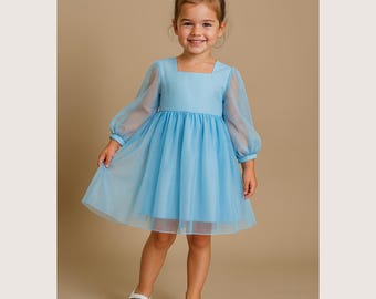 Girls Tulle Dress Sewing Pattern: Bridesmaid, Birthday (PDF Pattern)