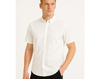Men's Linen Short Sleeve Shirt Sewing Pattern (US 35-68) (PDF Pattern)