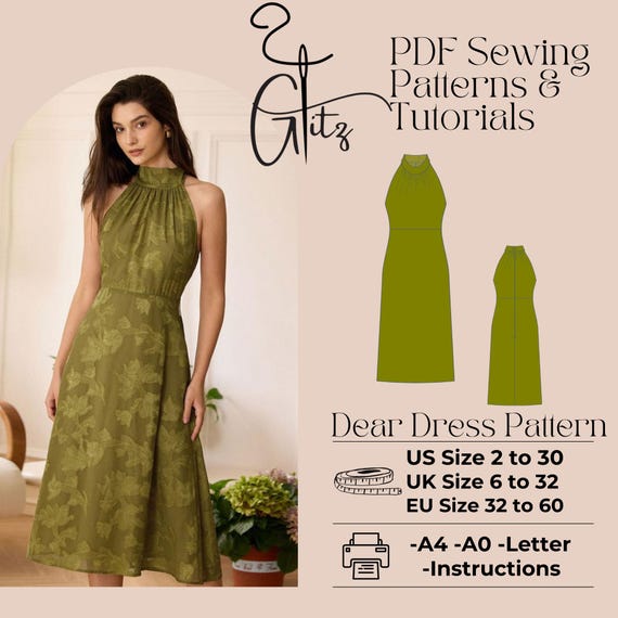 slim fit dress slacks PDF Pattern - Ramona Dress