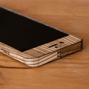 Zebrawood iPhone Case / Wrap - Smooth Style - Hout Armor - Voor iPhone 7, iPhone 6S, iPhone 6