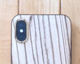 Zebrawood iPhone 11, iPhone 11 Pro, iPhone 11 Pro Max, iPhone XS / X Case etc - Verkrijgbaar in Bamboe, Mahonie, Teak, Walnoot &meer!