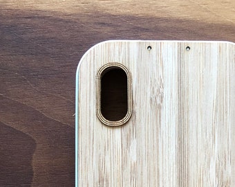 Bamboo iPhone Case - Lumberjack Style - 3D Printed Frame - Voor iPhone 11, 11 Pro, 11 Pro Max, XS, XS Max, X &meer... Verkrijgbaar in Teak, Oak+