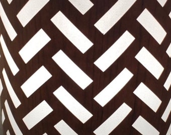 Lasergesneden hout en canvas lampenkap in esdoorn - Dash Mesh Design - Verkrijgbaar in bamboe, mahonie, walnoot, zebrahout en meer!