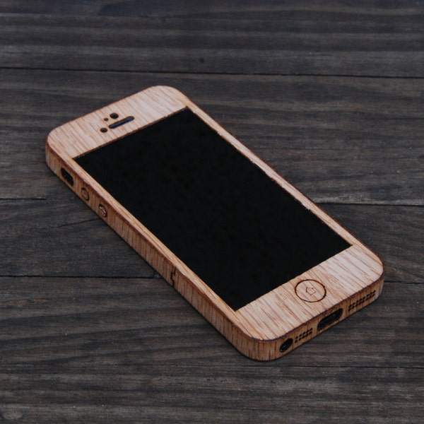 Red Oak iPhone SE Wrap - Coque iPhone en bois véritable pour iPhone 4, iPhone 4S, iPhone 5 / 5S & iPhone SE
