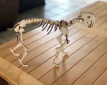Smilodon / Sabeltandtijger 3D-puzzel - Lasergesneden uit Baltische berken - 30 cm lang - Gloednieuw ontwerp!