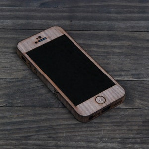 Walnut iPhone SE Wrap Wooden iPhone Case for iPhone 4, iPhone 4S, iPhone 5, iPhone 5S and iPhone SE image 1