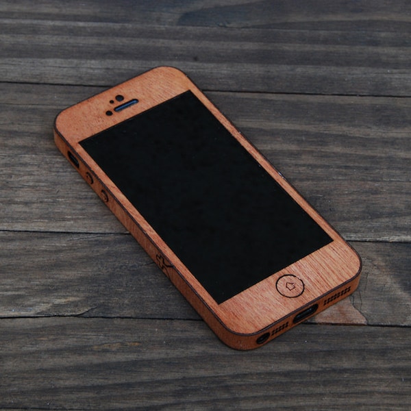 Coque iPhone SE en acajou - Coque iPhone en bois pour iPhone 4, 5, iPhone 5S et iPhone SE