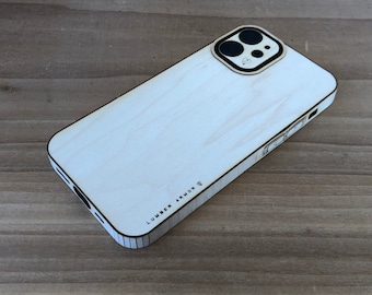 Houten iPhone 13 Mini Classic Wrap: Wikkel je toestel in echt houtfineer! - Verkrijgbaar in esdoorn, bamboe, walnoot en meer!