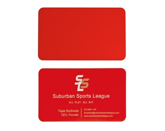 Thick Laser-Etched Metal Business Cards -- Anodized Aluminum Business Cards Customized with Your Graphics