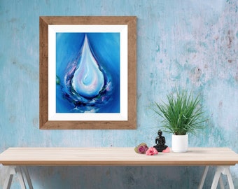 Flame of Transformation - beautiful blue creates space - fine art (giclee) print, unframed, of my original painting