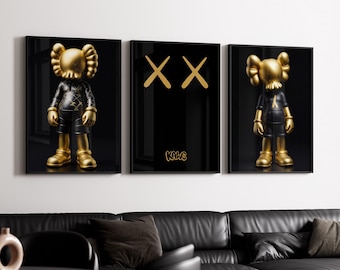 KAWS Graffiti Print 3er Set, Hypebeast Sneaker Poster (Digitaler Download)