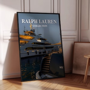 Luxury Yacht Photography Wall Art, Modern Coastal Poster, Fashion Style Print, Ocean Fashion Print, Old style Poster, Physical Wall Art