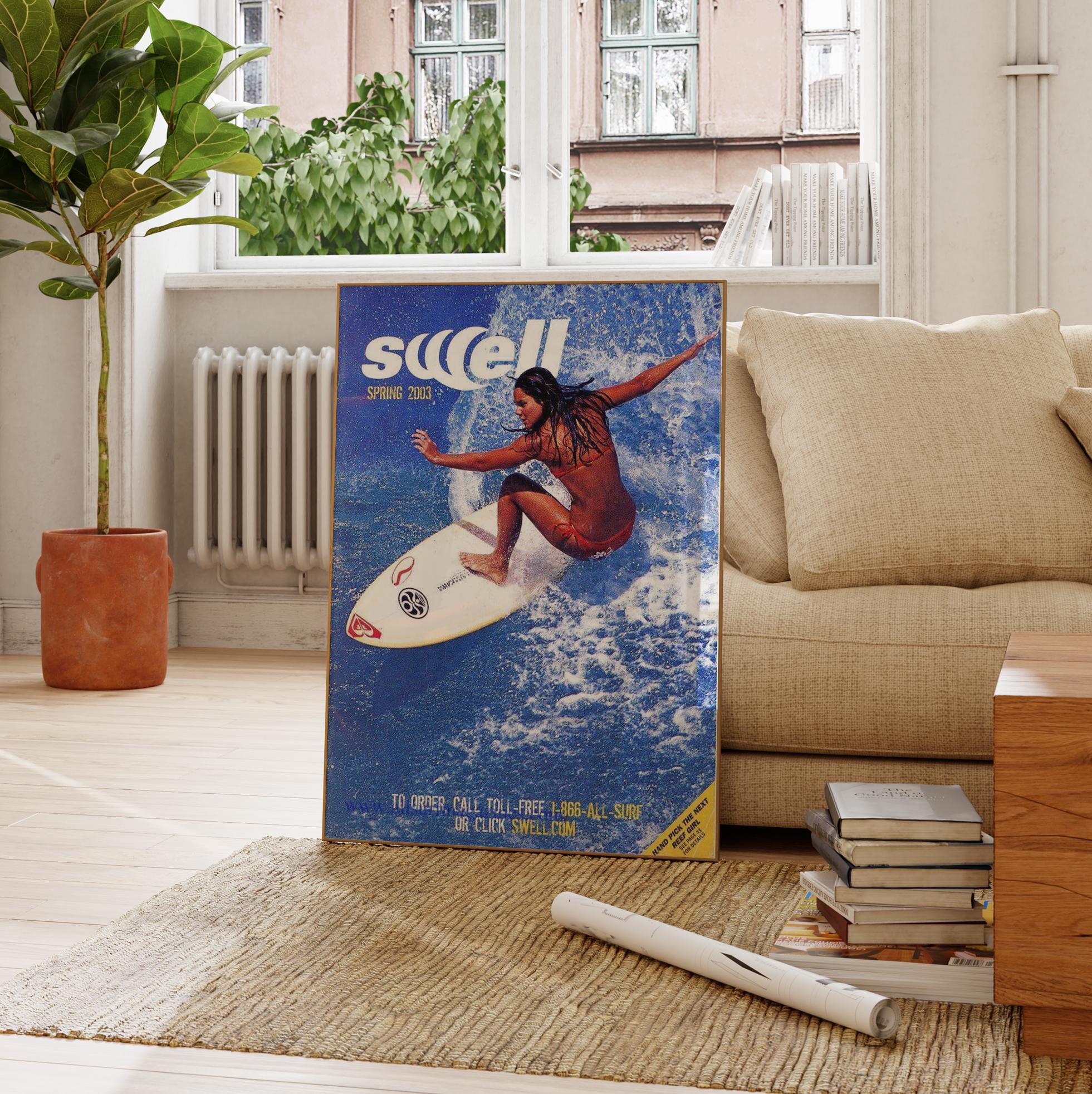 Surfing Poster Swell 2003 Surfer Girl Poster Y2K Retro Beachy