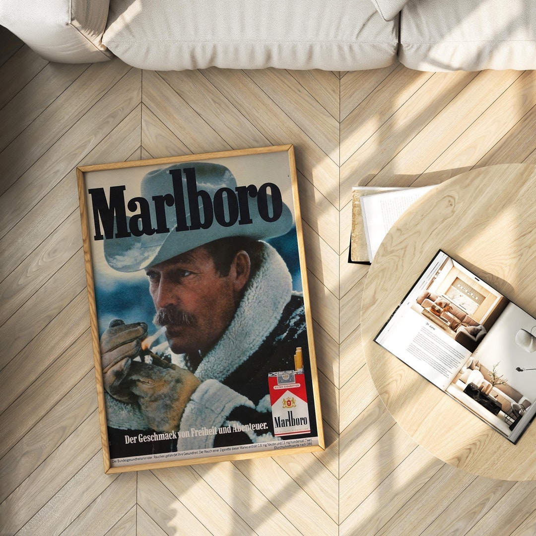 Vintage Marlboro Print, Marlboro Vintage Poster Retro Art Print, Retro