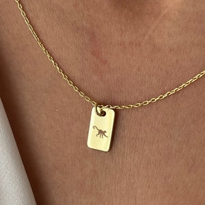 Monkey Necklace • 14K Gold Plated • Wild Animal Jewelry • Gift for Latina • Jewelry for Monkey Lovers • Gift for Boys • Cute Fall Gift