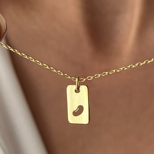 Bean Necklace • 14K Gold Plated • Cute Veggie Jewelry • Gift for Cute Bean Lover • Jewelry for Daughter • Magic Beans Gift