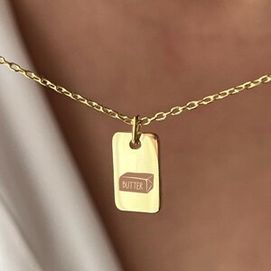 Butter Necklace • 14K Gold Plated • Food Jewelry • Gift for Butter Lover • Gift Ideas for Foodie • Fun Food Jewellery • Salted Butter Gifts