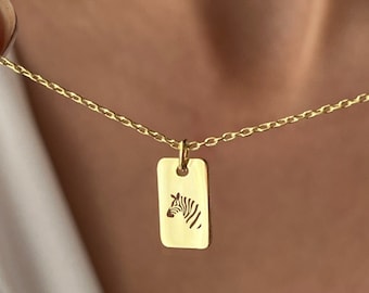 14K vergulde zebraketting: kleine dierensieraden