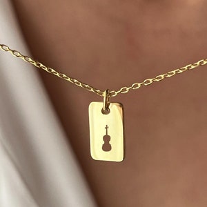 Violin Necklace • 14K Gold Plated • Music Jewelry • Gift for Violin Player • Jewelry for Her • Gift for Music Lover • Custom Cello Jewellery