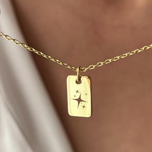 North Star Necklace • 14K Gold Plated • Celestial Jewelry • Gift for Daughter • Night Jewellery • Polar Star Pendant • Winter Necklaces